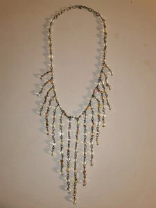 Collana a Cascata - Cristalli Aurora Boreale - Vintage - Foto 1 di 17