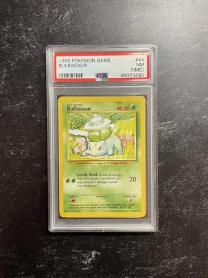 PSA Base Set Bulbasaur Set 44/102 Miscut Error Pokemon Card RARE - Image 1 of 2