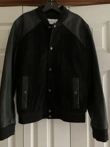 Nominee Size S Suede & Leather Bomber Style Jacket Black  - Picture 1 of 6