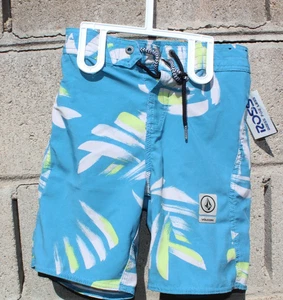 Volcom board shorts youth 6t 6 small 7 blue yellow boy surfer skater OFFER $40 - Picture 1 of 13