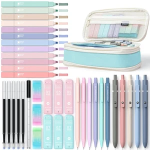 39 PZ Forniture Scuola Estetica con Custodia per Penna Carina, 12 Evidenziatori Pastello,... - Foto 1 di 7