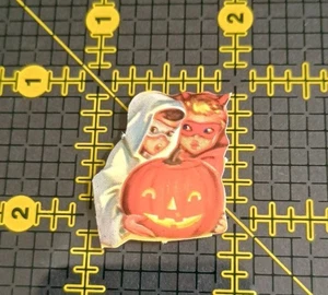 Vintage Stickers Halloween Ghost Devil Pumpkin Seal Sticker Eureka RARE - Picture 1 of 9