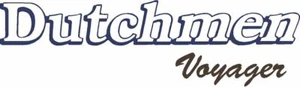 DUTCHMEN Voyager RV LOGO Lettering decal White with Blue outline 26"x5" U get 2 - Picture 1 of 1