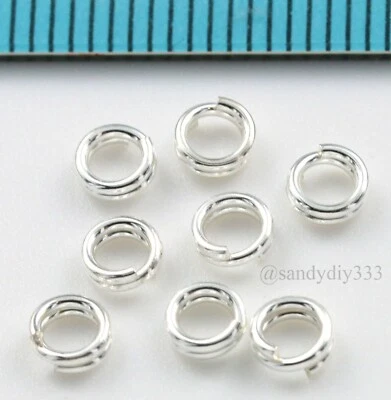 20x ANILLO DE SALTO DIVIDIDO REDONDO PLATA ESTERLINA 4mm 0.75mm 21GA #1537 Foto 1 de 2