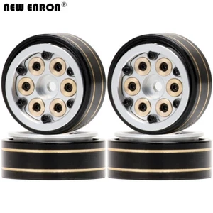 Silver 1.0" Brass Block Adjustable Weight Beadlock Wheel Rim for 1/18 1/24 Axial - Imagen 1 de 12