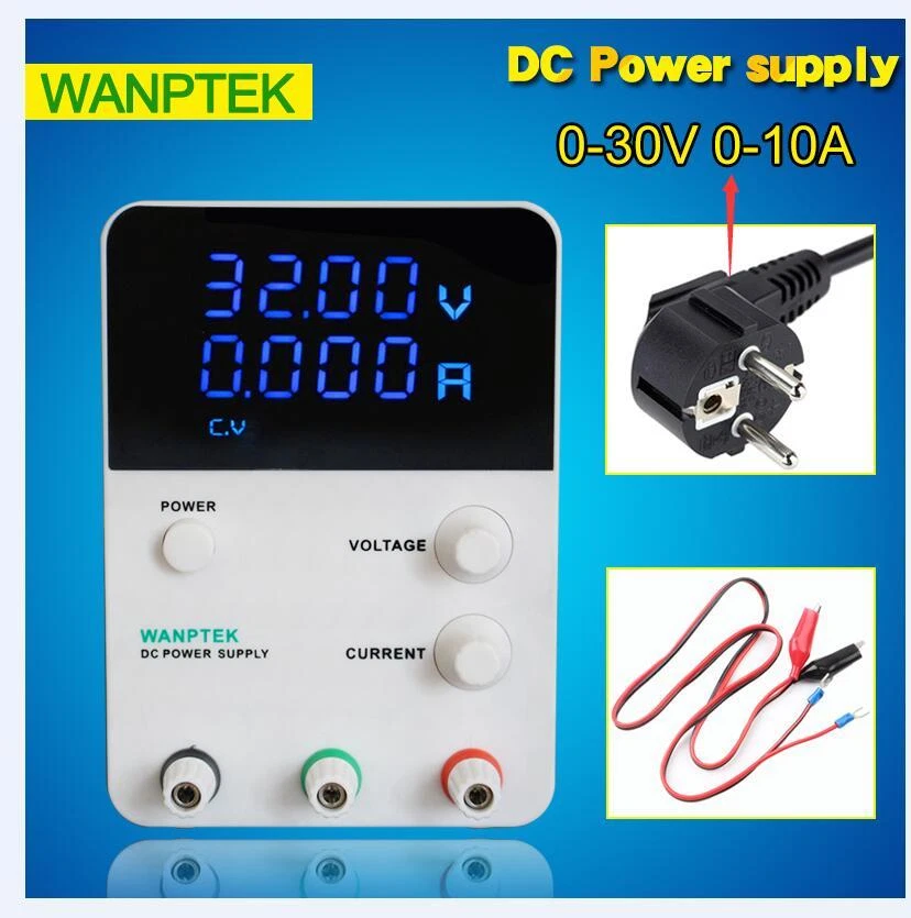 1X LED Digital Single Adjustable Switching DC Power Supply 0~30V 0~10A GPS3010D - Image 1 of 2