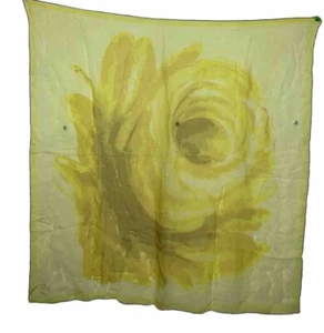 Vintage Vera Ladybug Yellow Rose Sheer Square Head Wrap Fashion Scarf #56 - Picture 1 of 7