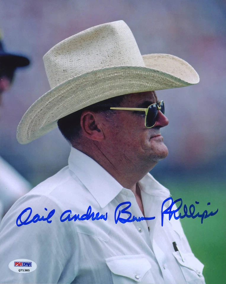 Oail Bum Phillips SIGNED 8x10 Photo FULL NAME Houston Oilers PSA/DNA AUTOGRAPHED - Image 1 of 1