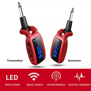 UHF Wireless Guitar System Transmitter Receiver Rechargeable 15 Channels F5Z9 - Picture 1 of 12