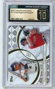 2024 DYNAMIC DUALS Baseball CRAIG BIGGIO / JEFF BAGWELL #11 CGC PRISTINE 10 - Picture 1 of 2