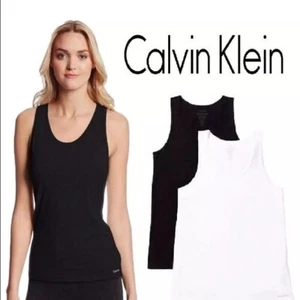 Calvin Klein Ladies Cotton Tank Tops 2 pack - Picture 1 of 2