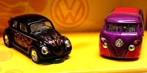 ‘08-Hot Wheels 100%-Volkswagen Bus&Beetle-40th Anniversary-2 Vehicle Set Premium - Picture 1 of 11