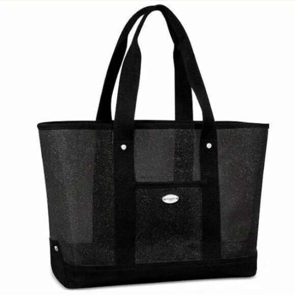 Coach Black Glitter Clear Beach Tote - Image 1 of 4