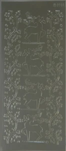 **CLEARANCE** Outline Sticker - Christmas Holly Winter Reindeer - 202301 sl/sl - Picture 1 of 1