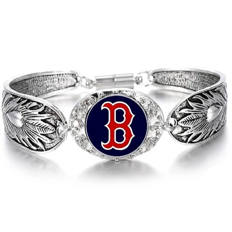 Boston Red Sox Elegant Women's Sterling Silver Bracelet Baseball w Gift Pkg D3 Cover