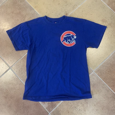 Chicago Cubs #9 BAEZ Majestic Mens Tshirt Baseball Blue Sz Medium Cover