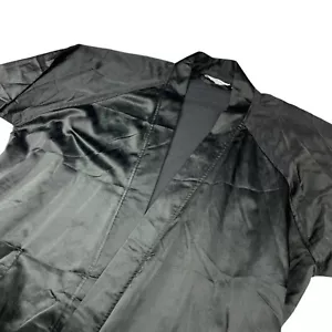 VTG Christian Dior Men's Belted Satin Robe Black Stripe • One Size - Picture 1 of 8