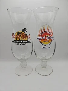 Hard Rock Café Chicago & Las Vegas Hurricane Cocktail Glasses!! - Picture 1 of 3