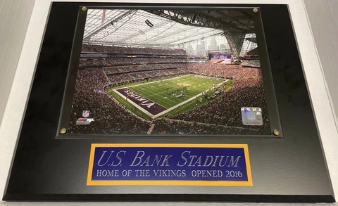 U.S. BANK STADIUM MINNESOTA VIKINGS FRAMED 8X10 PHOTO-MAN CAVE-12X15 WALL PLAQUE Cover