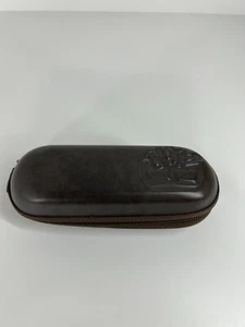 TIMBERLAND glasses sunglasses zip case brown leather look semi-hard - Picture 1 of 7