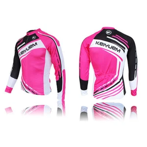 Pink Women's Cycling Bike Jersey Long Sleeve Ladies Bicycle Shirt Jersey S-5XL - Picture 1 of 1