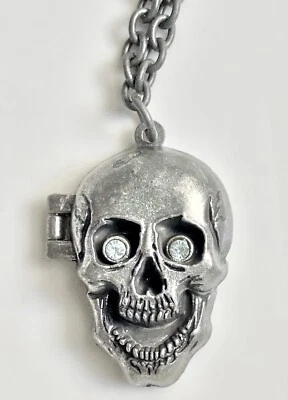 💀Rhinestone Skull Locket Necklace 19” Disney Pirates of the Caribbean Halloween - Image 1 of 4