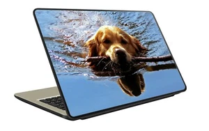 AUTOCOLLANT STICKER PC PORTABLE LAPTOP MAC SKIN Chien Nage Dog Swimming OP048 - Imagen 1 de 1
