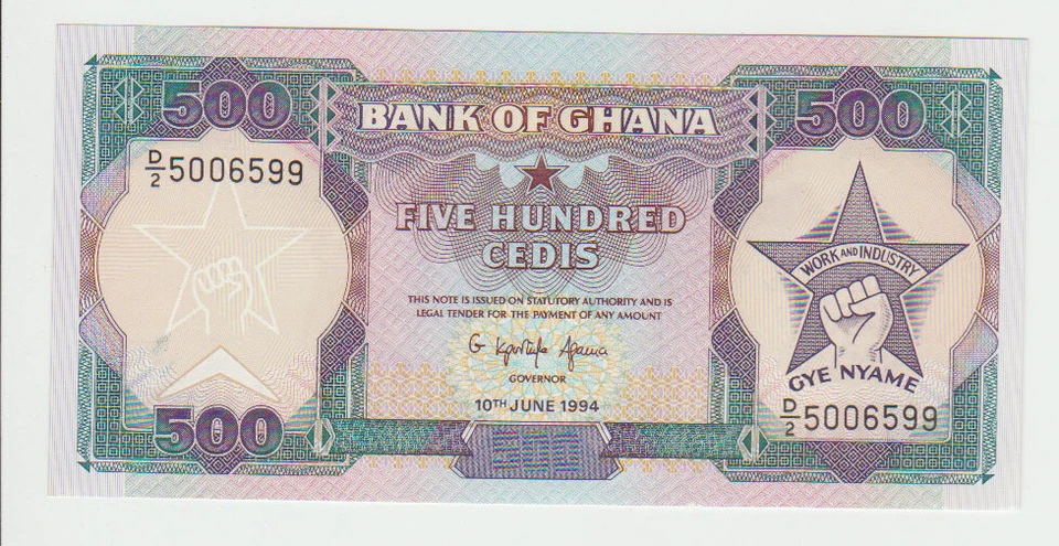 GHANA 500 Cedis 1994 Pick 28c UNC - Image 1 of 1