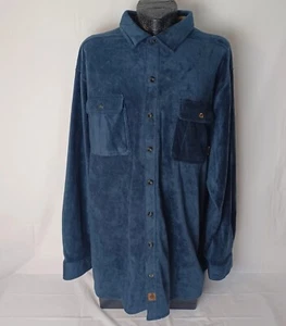 Legendary Whitetails Mens Navigator Fleece Shirt Jacket Brush Popper Sz 4XT Blue - Picture 1 of 10