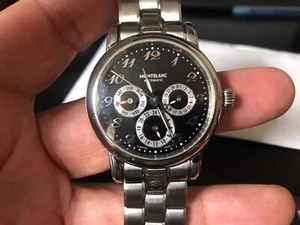 Montblanc Meisterstuck GMT Day Date 7018 Automatic Men's Watch Black Size 38mm - Picture 1 of 21