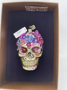 Jay Strongwater Floral Skull Ornament NIB $395 - Picture 1 of 5
