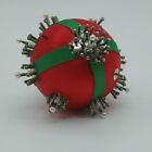 VTG Sequin Beaded Push Pin Hand Made Christmas Holiday Ornament Red Medium (21)
