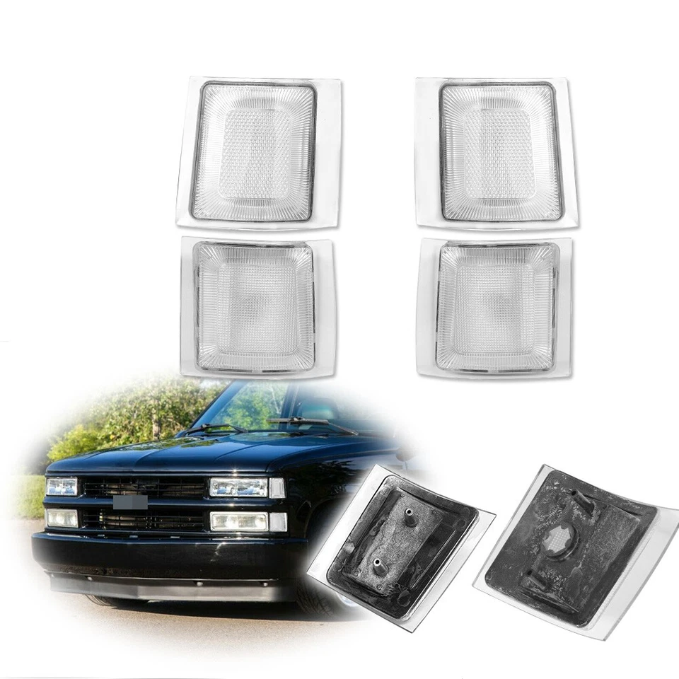 Luces de esquina delanteras transparentes de 4 piezas para camionetas 94-00 Chevy&GMC C/K Foto 1 de 4