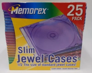 New Memorex 25 Pack Cool Color DVD Slim Cases Sealed New Multicolor Blank Case's - Picture 1 of 3