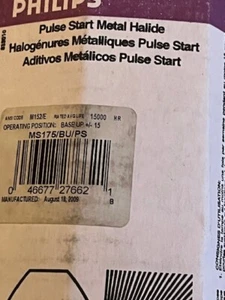 Philips MS175/BU/PS 175 watt Metal Halide 27662-6 12 Pack Light Bulbs NOS - Picture 1 of 3