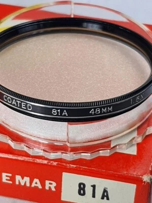 48mm 81A 81-A 81 A Warming Light Balancing Glass Lens Filter Japan E-48 Vemar - Image 1 of 4