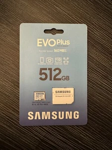 Samsung EVO Plus 512GB microSDXC UHS-I Memory Card with Adapter - Zdjęcie 1 z 2
