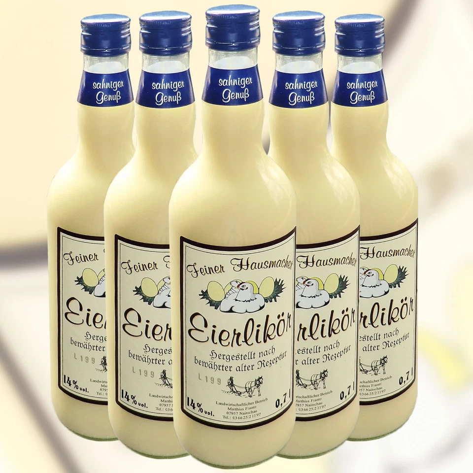 Frantz Fein und Sahnig Eierlikör aus Thüringen - 3,5 L 5 Stücke