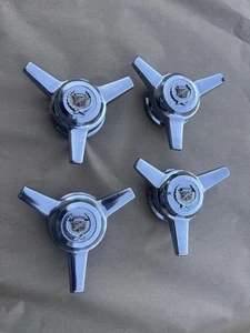 VTG CADILLAC CUSTOM WHEEL 3 BLADE SPINNER CENTER CAPS (4) E&G ? - Picture 1 of 23