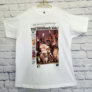 Atlanta Braves The Comeback Kids T-Shirt XL Newspaper 1991 MLB Single Stitch - Picture 1 of 6