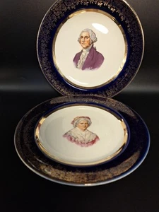 Set Of 2 Vintage George And Martha Washington Decorative Plates. - Picture 1 of 8