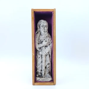 Unusual Carved Stone Figure - Medieval Style Warrior with Sword - Picture 1 of 9