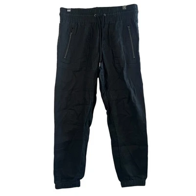 Athleta Cabo Linen Jogger Pants Black Sz 4 Drawstring Lightweight Boho READ - Image 1 of 4