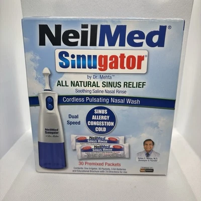 NeilMed Sinugator Cordless Pulsating Nasal Wash Kit w/One Irrigator And 30 Mixes - Image 1 of 4