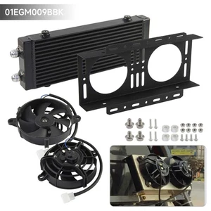 Bar&Plate AN10 Oil Cooler Universal Dual Pass Medium + Dual 5.5'' Electric Fan - Picture 1 of 12