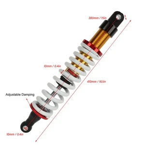 Motorcycle Shock Absorber 380mm Hole Center Distance Adjustable Damping Fit - Picture 1 of 22