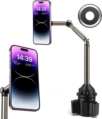 JSAUX Car Cup Phone Holder Mount Long Arm iPhone Samsung Pixel 360° Adjustable - Image 1 of 4
