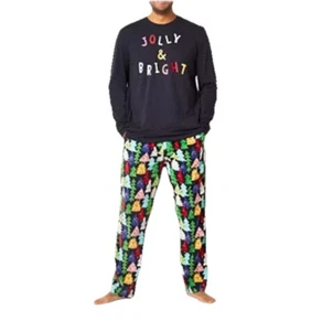 Family Jammies Jolly & Bright Herren Weihnachtsbaum Winter Flanell Pyjama Set XL - Bild 1 von 16