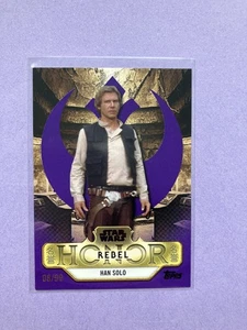 2025 Topps Star Wars Meiyo 名誉 Han Solo 08/99 Rebel Honor #RBH-3 - Imagen 1 de 2