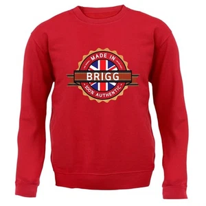 Made In BRIGG - Kids Hoodie / Sweater - Town City Village Born Love Live - Picture 1 of 20